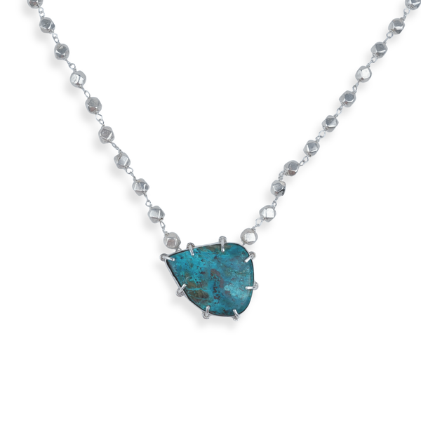Luxe Necklace – Chrysocolla & Ashtapailu Ganthan
