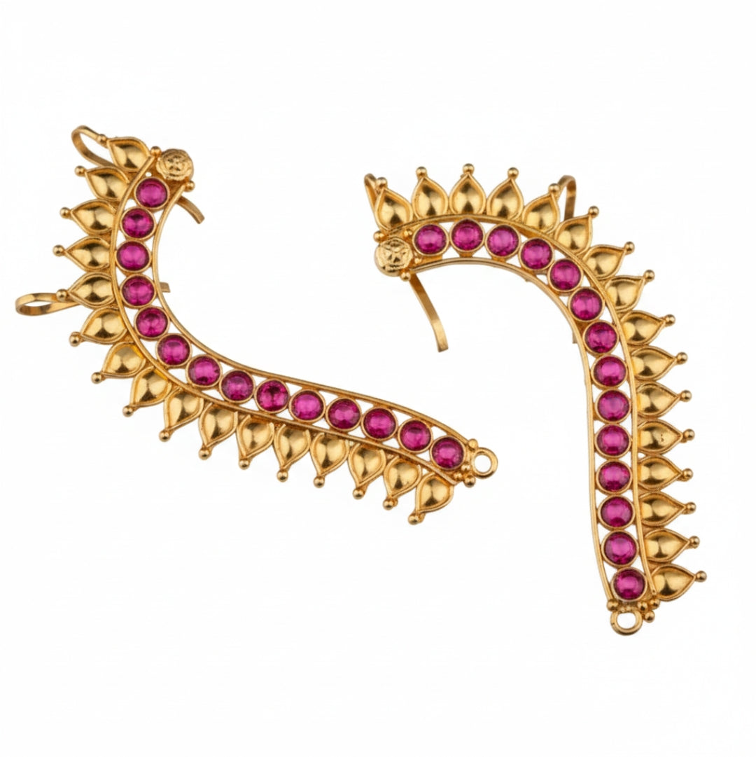Swarna Rajat Ghumat Earcuffs |  92.5 Silver | 22K Gold Plated