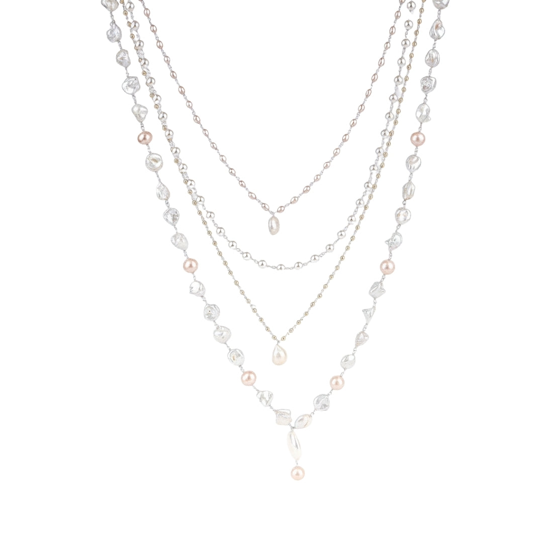 Luxe Necklace - Fresh Water, baroque and Rice Pearls