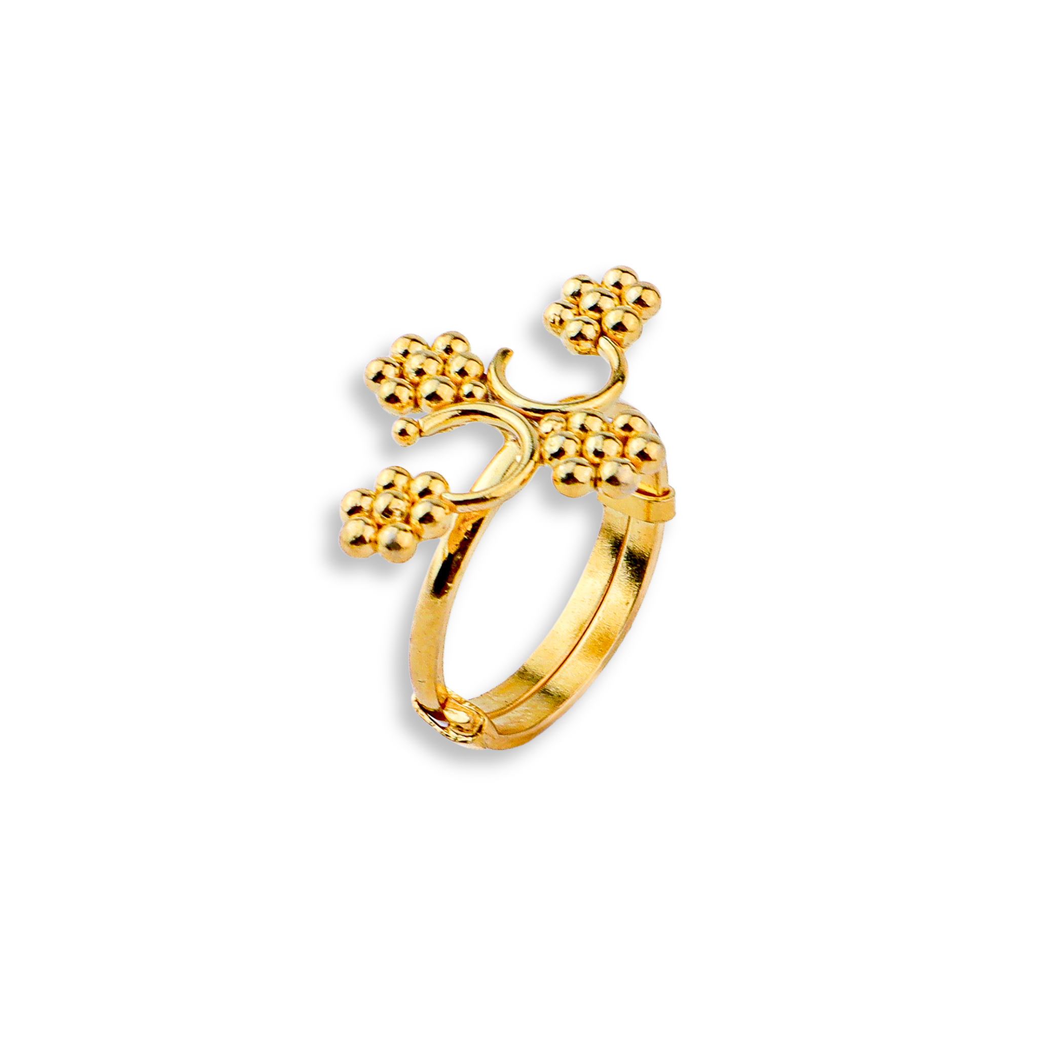 Silver Kudi Jhumar Ring |  92.5 Silver | 22K Gold Plated