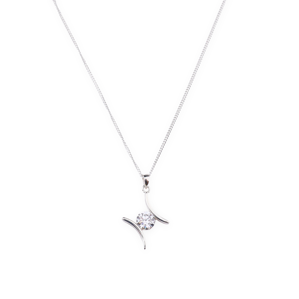 Silver Solitaire Pendant