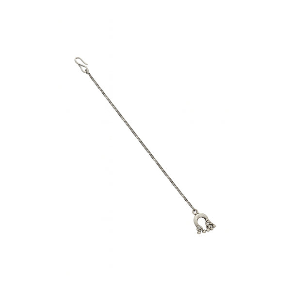 Silver Chandrakor Ghungroo Motif Maang Tika