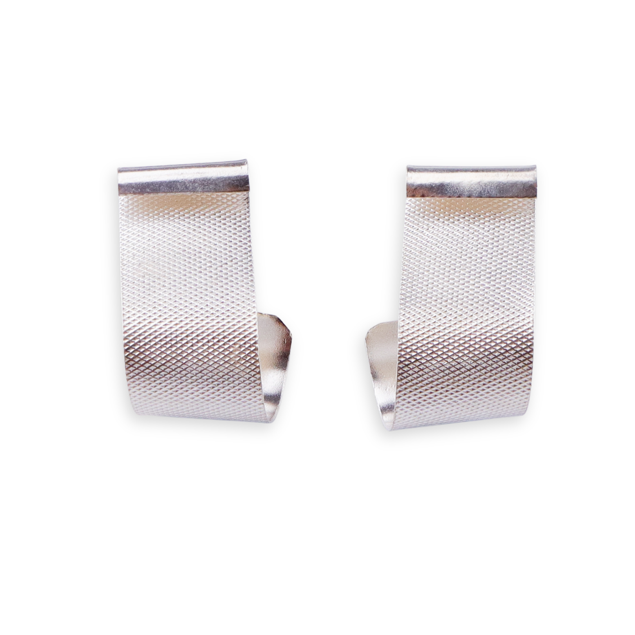 Roma - Fold Earrings ( Shiny Silver Finish )