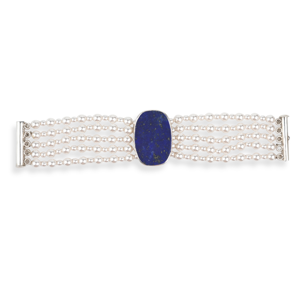 Luxe Bracelet – Lapis Lazuli & Pearls