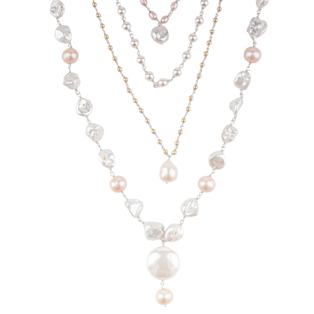 Luxe Necklace - Fresh Water, baroque and Rice Pearls