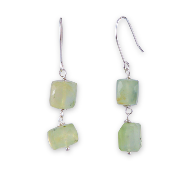 Prehnite Silver Earrings (Project Handmade)