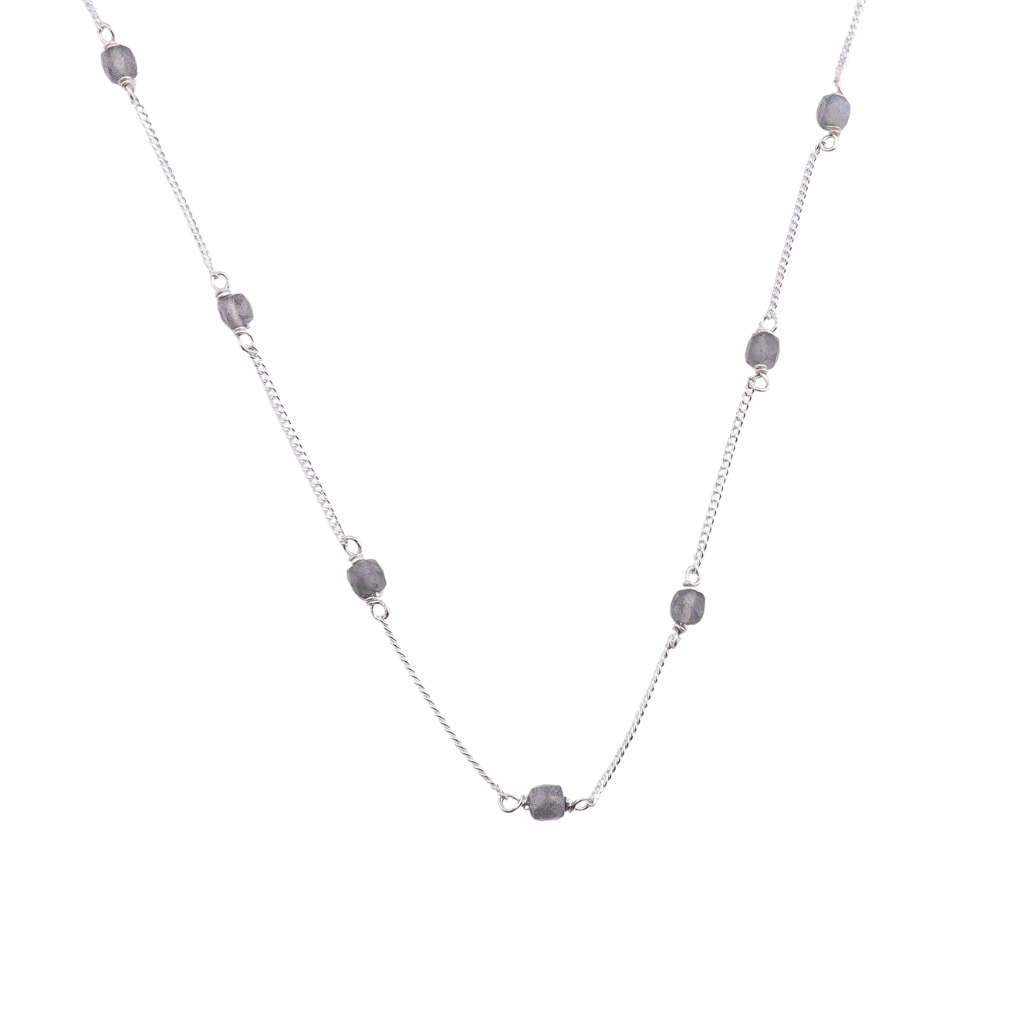 Silver Labradorite Chain
