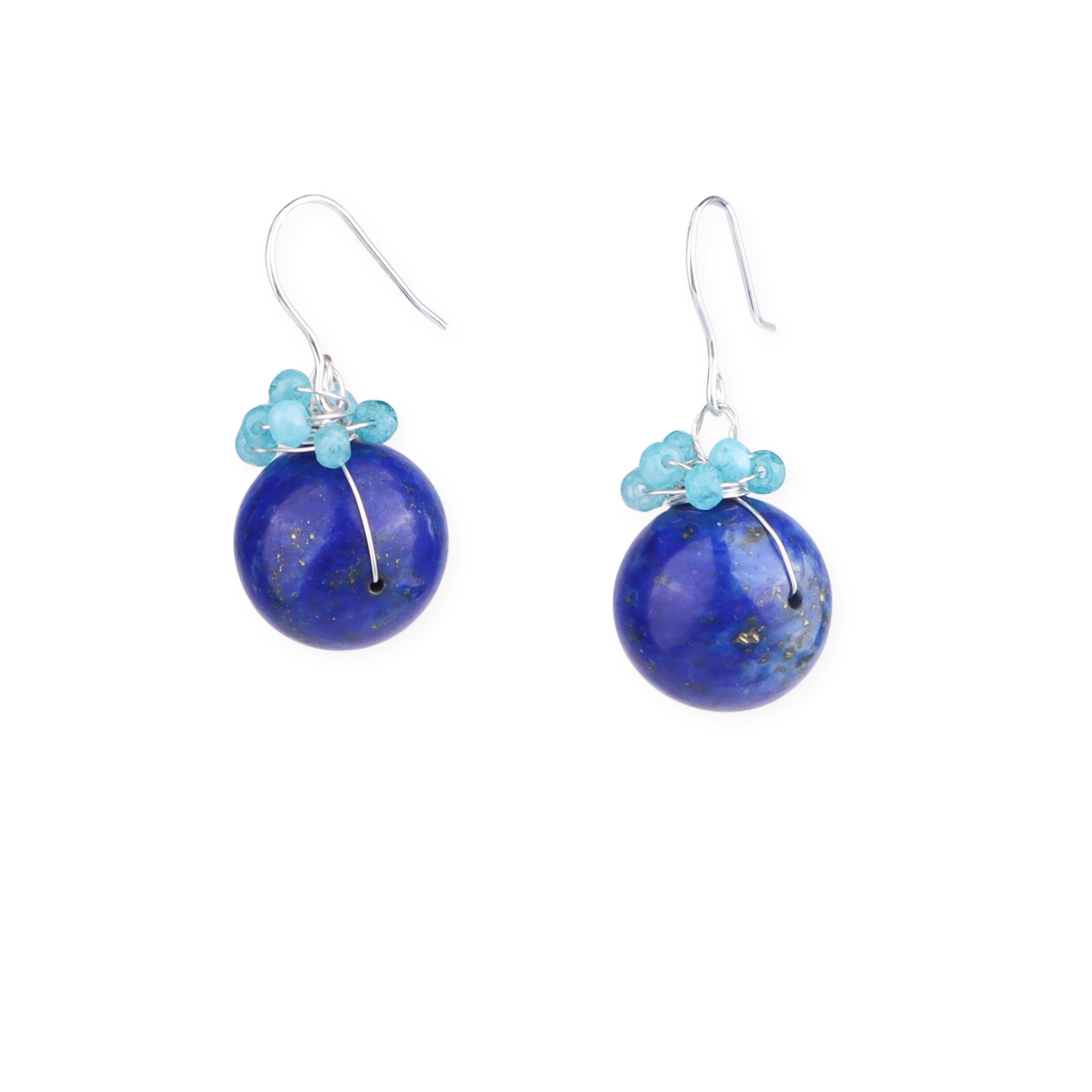Lapis Lazuli Silver Earrings (Project Handmade)