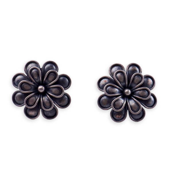 Handcrafted Flower Studs Earring | 92.5 Silver