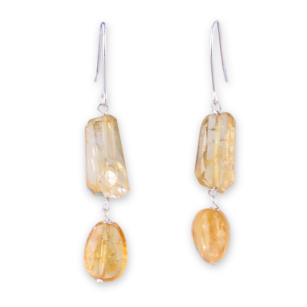 Citrine Silver Earrings (Project Handmade)