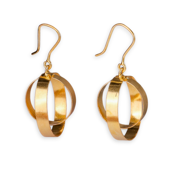 Hula Hoops - Fold Earrings|  92.5 Silver | 22K Gold Plated