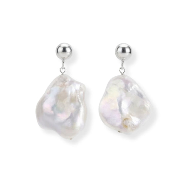Irregular Freshwater Pearl Drop Earrings (Project Handmade)
