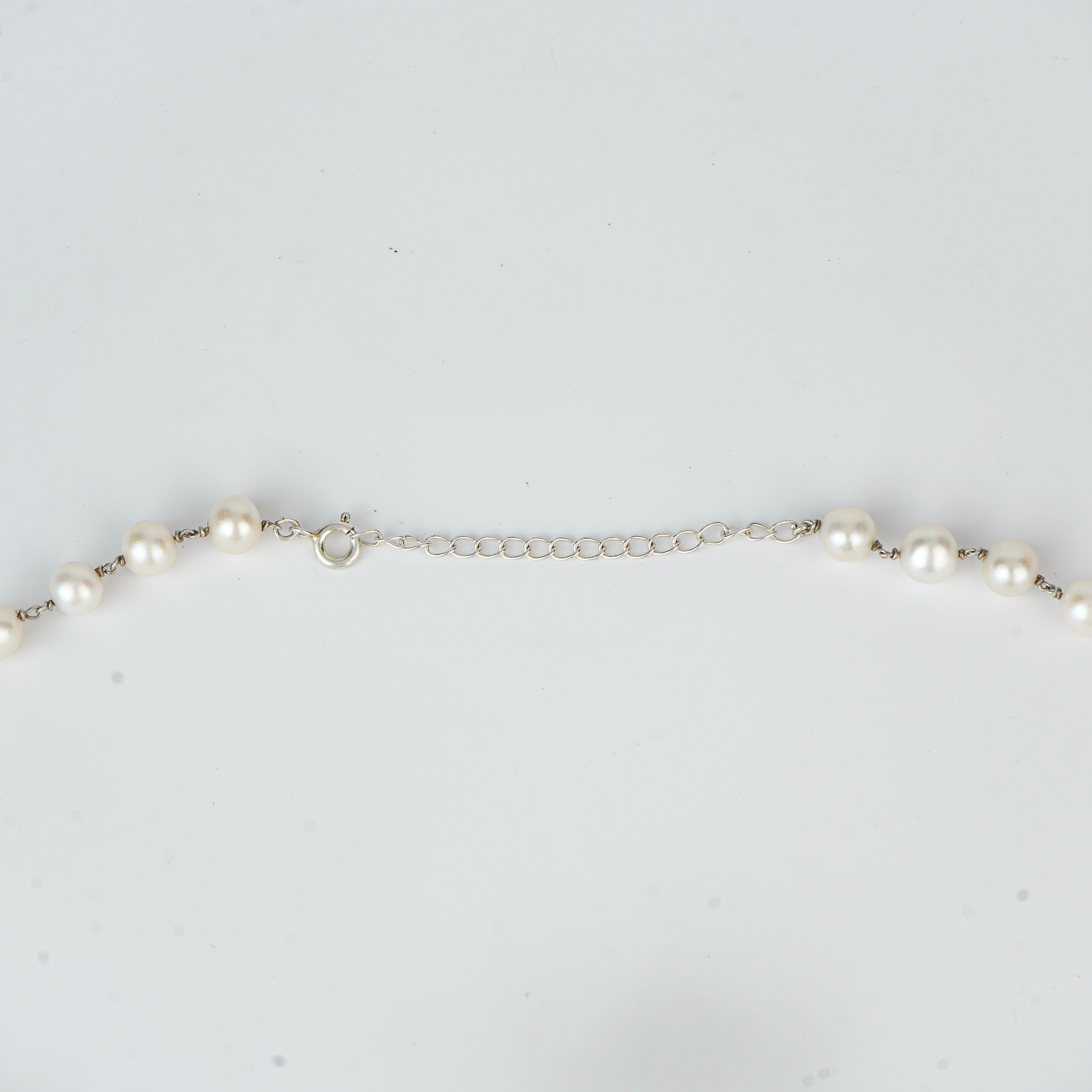 Silver Necklace with Pearls