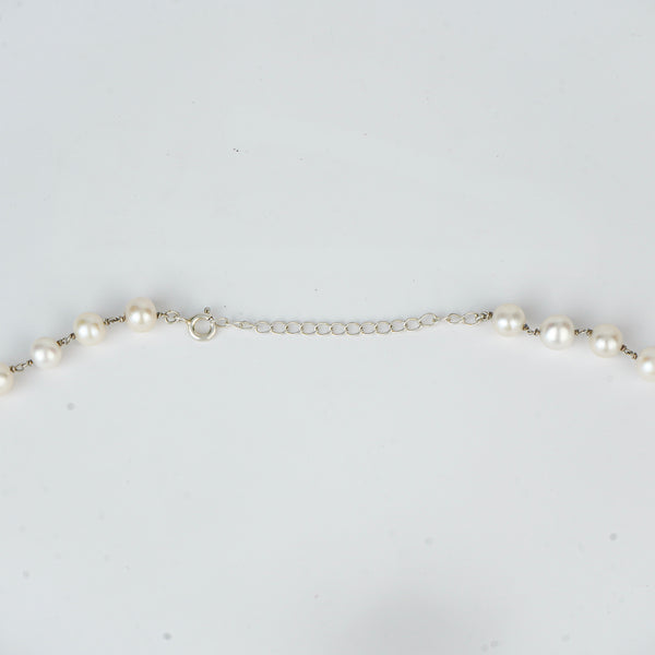 Silver Necklace with Pearls