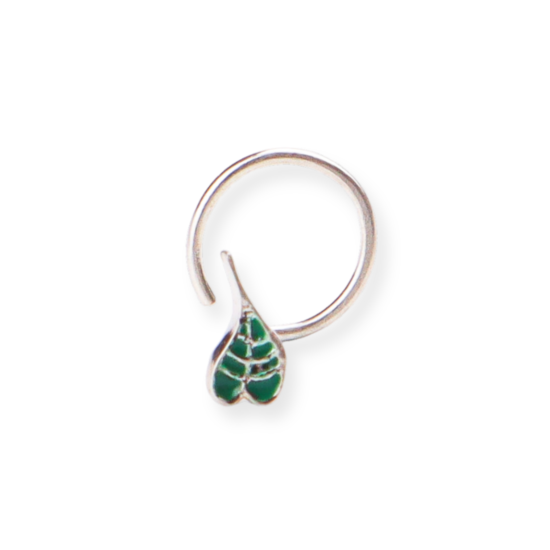 Peepal Leaf Nose pin ( Pierced ) - Green