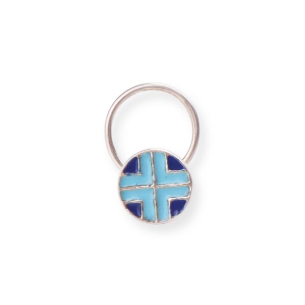 Corners Nose pin ( Pierced ) - Blue