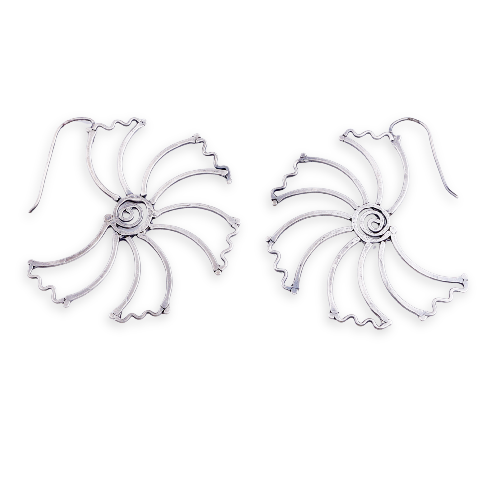 Gulmohar Hammered Earring: Hook Style