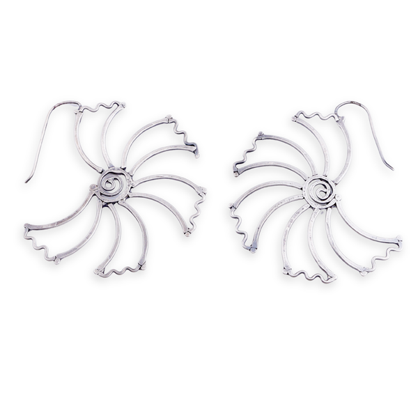 Gulmohar Hammered Earring: Hook Style