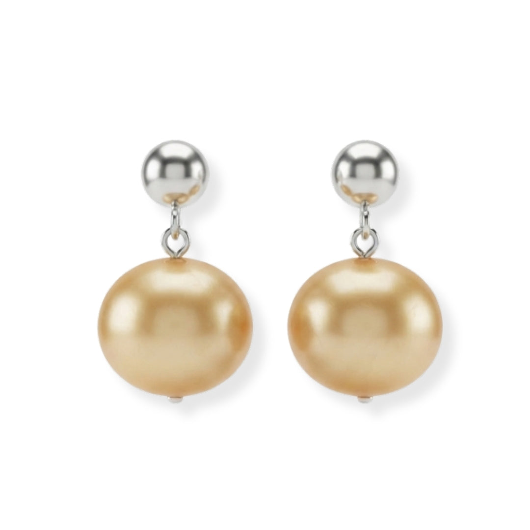Golden Pearl Earrings (Project Handmade)