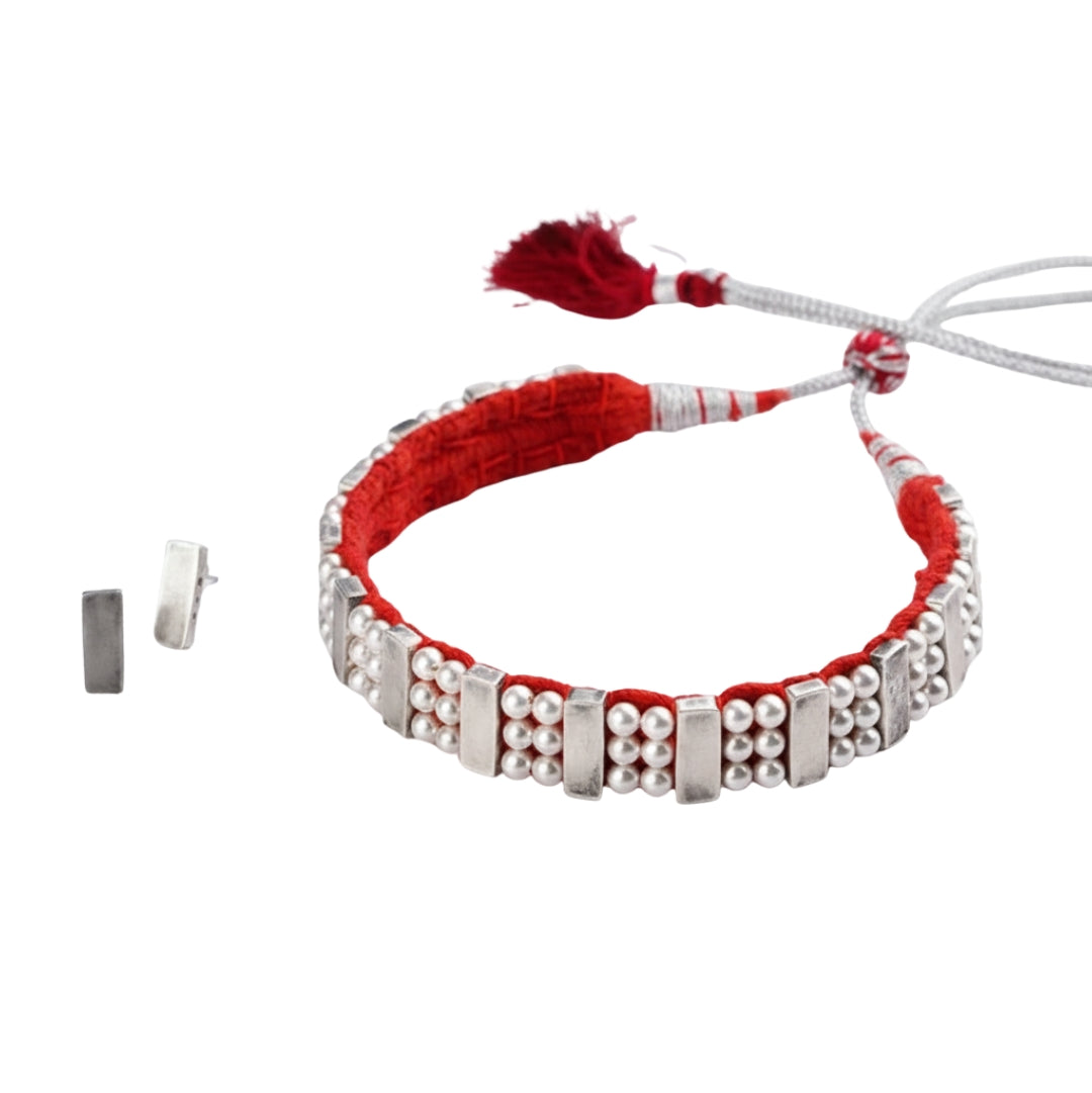 Silver chinchapeti | Plain with Pearls | 92.5 Silver | light Oxidised finish