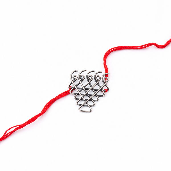 Silver Saraswati Rakhi/Pendant ( Motif size : Medium )