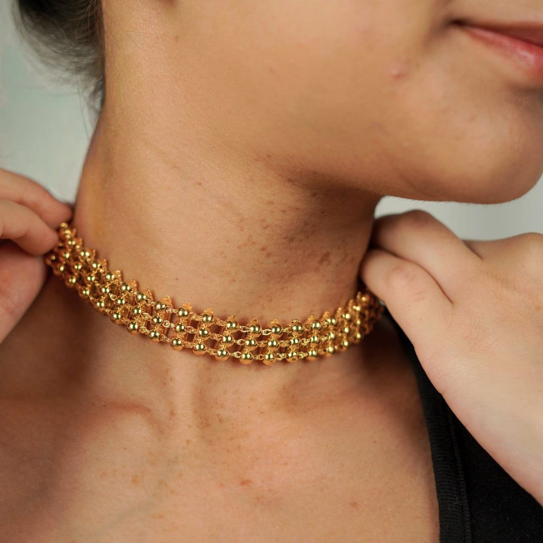 Silver Two Way Choker | 92.5 Silver | 22K Gold Plated