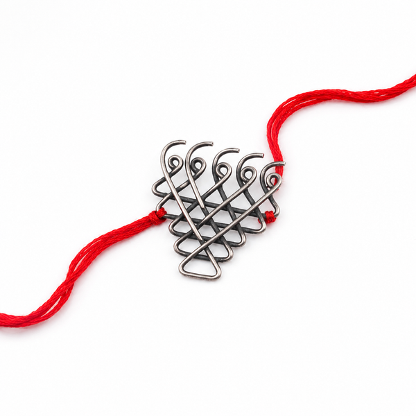 Silver Saraswati Rakhi/Pendant ( Motif size : Medium )
