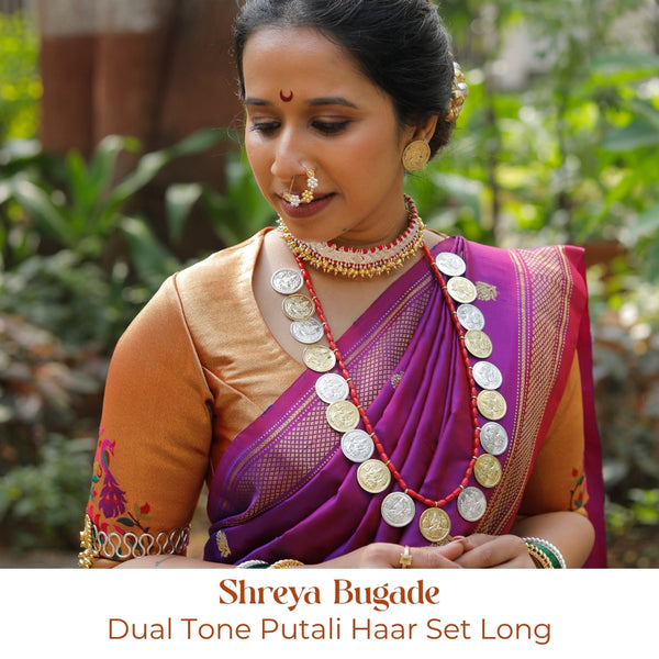 Putali Haar Set Long - Coin necklace | 92.5 Silver  | Dual Tone (Made to Order)