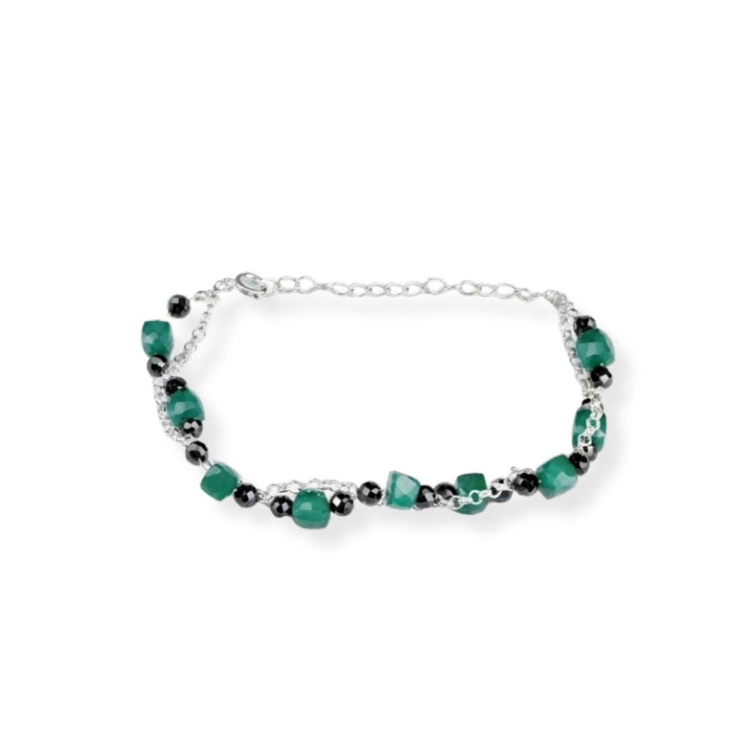 Green Onyx & Black Spinel Bracelet (Project Handmade)