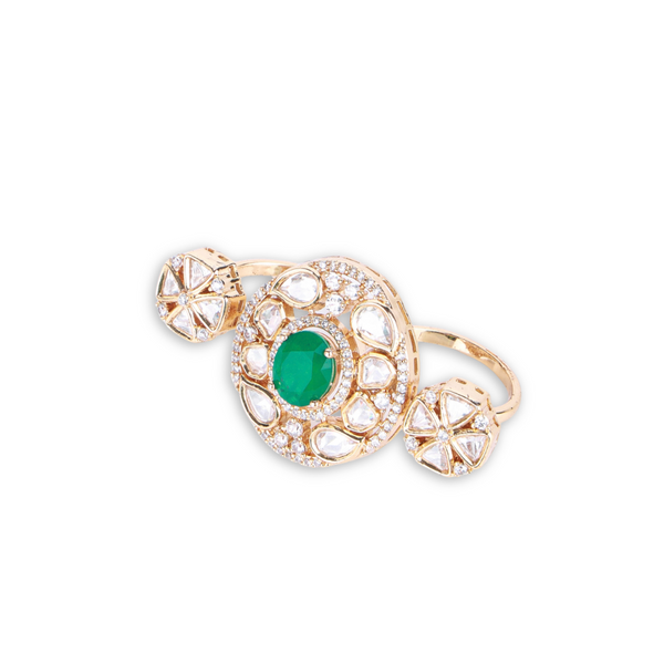 22K Gold Plated Fashion Two Finger Ring
