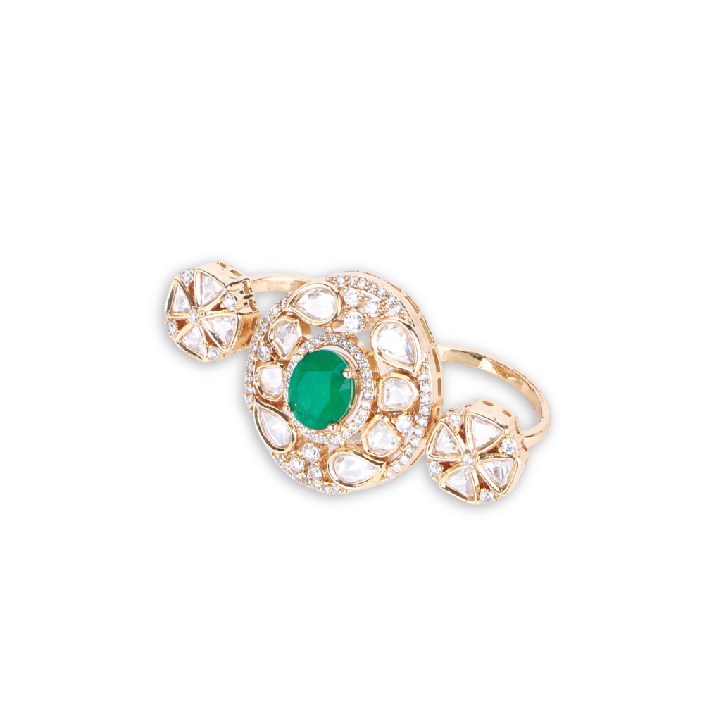 22K Gold Plated Fashion Two Finger Ring