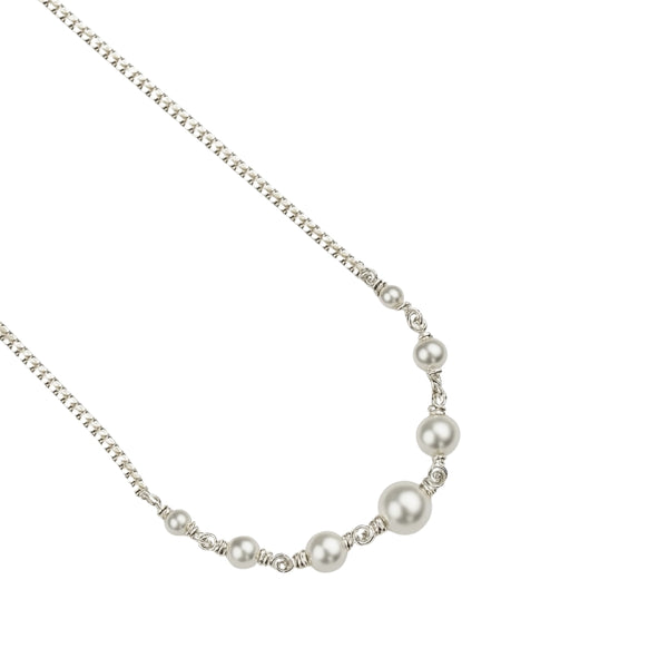 Handcrafted Pearl Silver Chain from House of Aadyaa