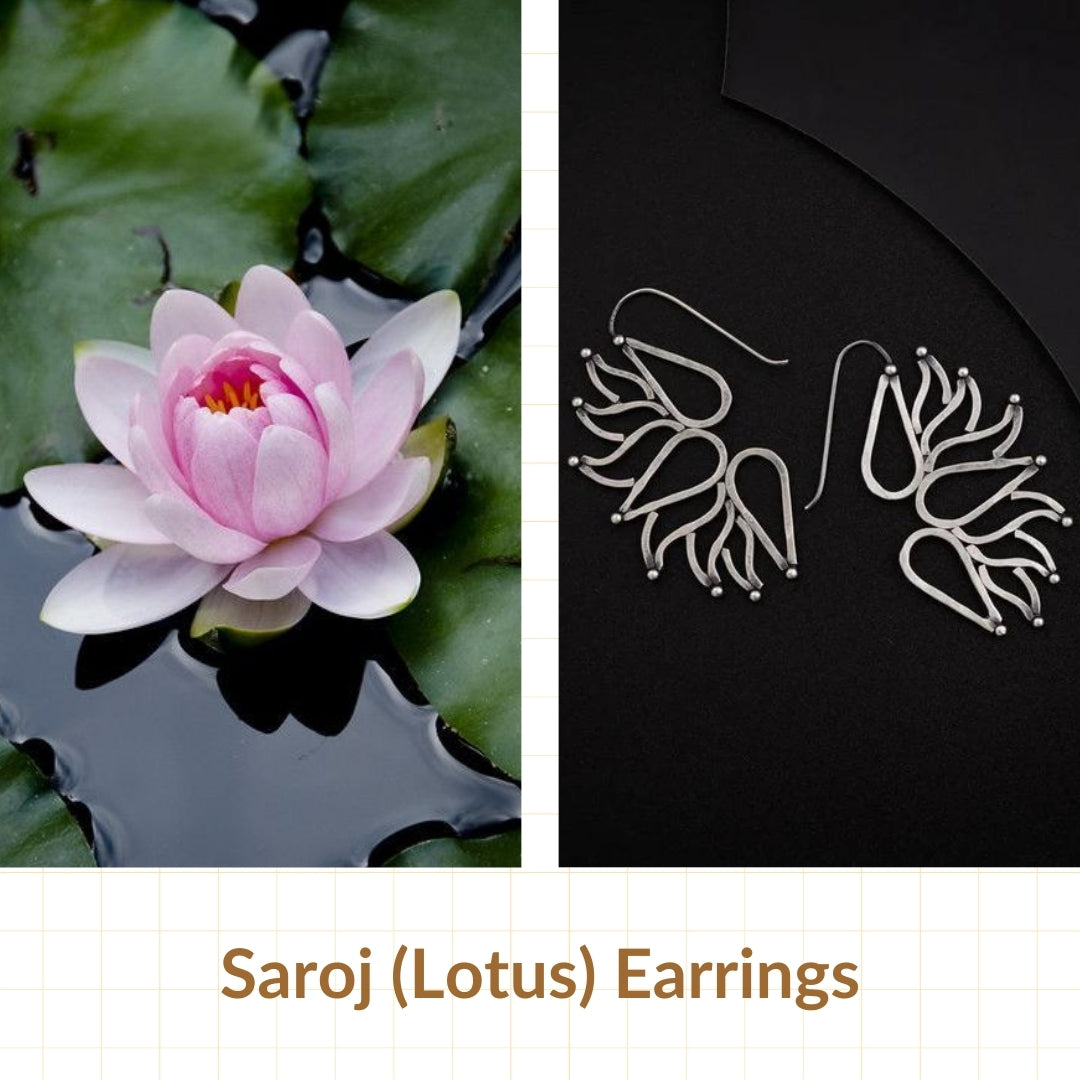 Saroj ( Lotus ) Hammered Earring