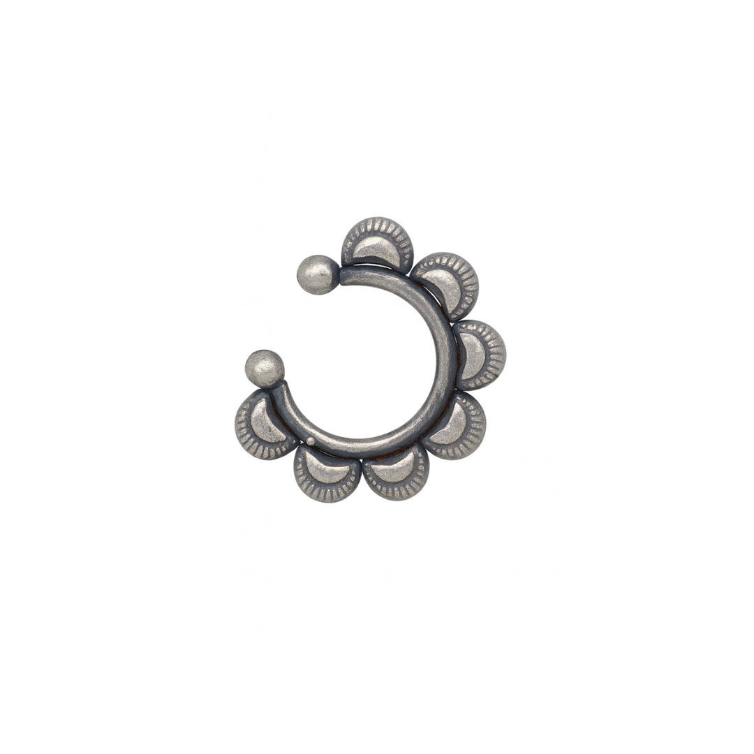 Chaand Nose ring / Septum Ring - Moon Motif (Clip On)