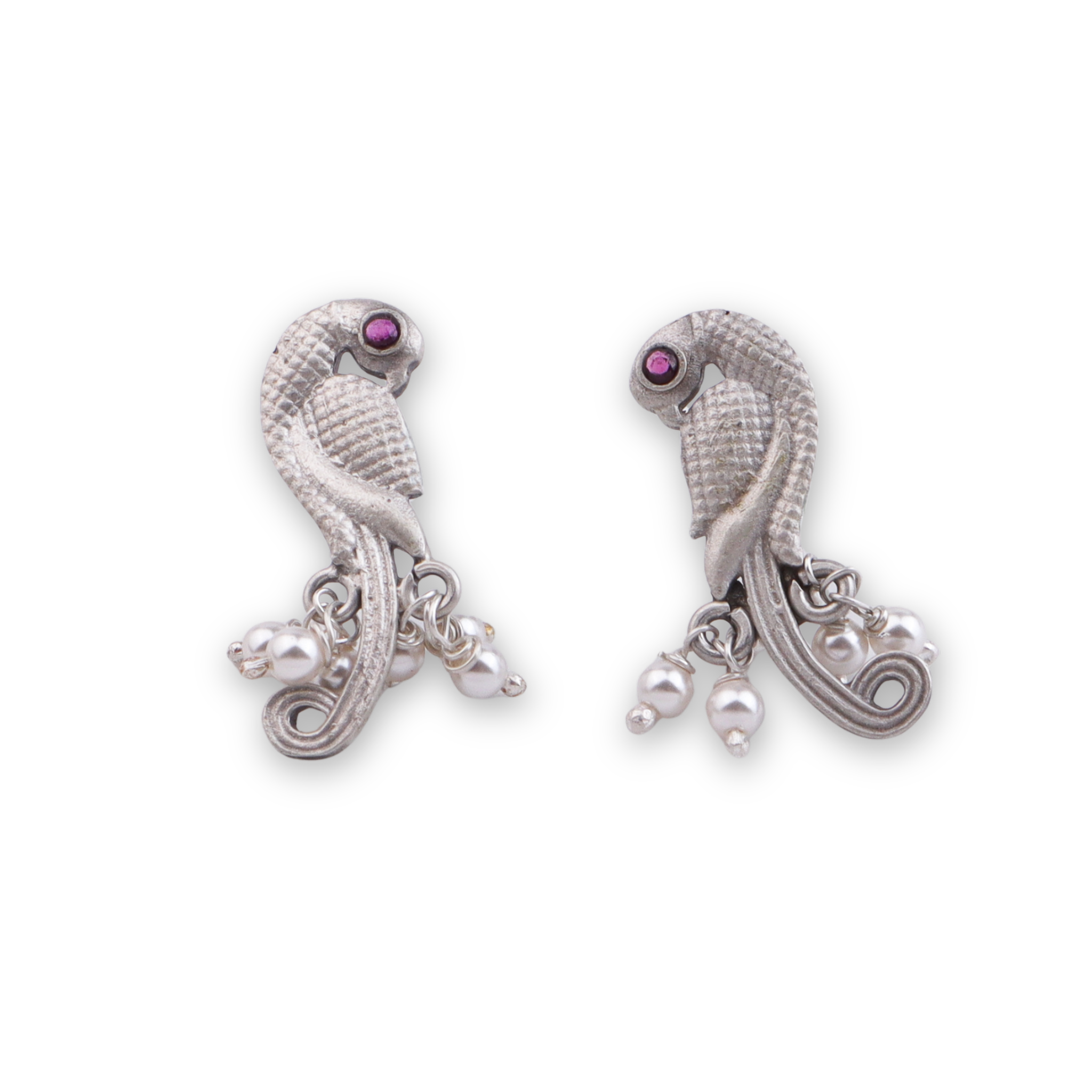 Parrot Earrings with Pearls