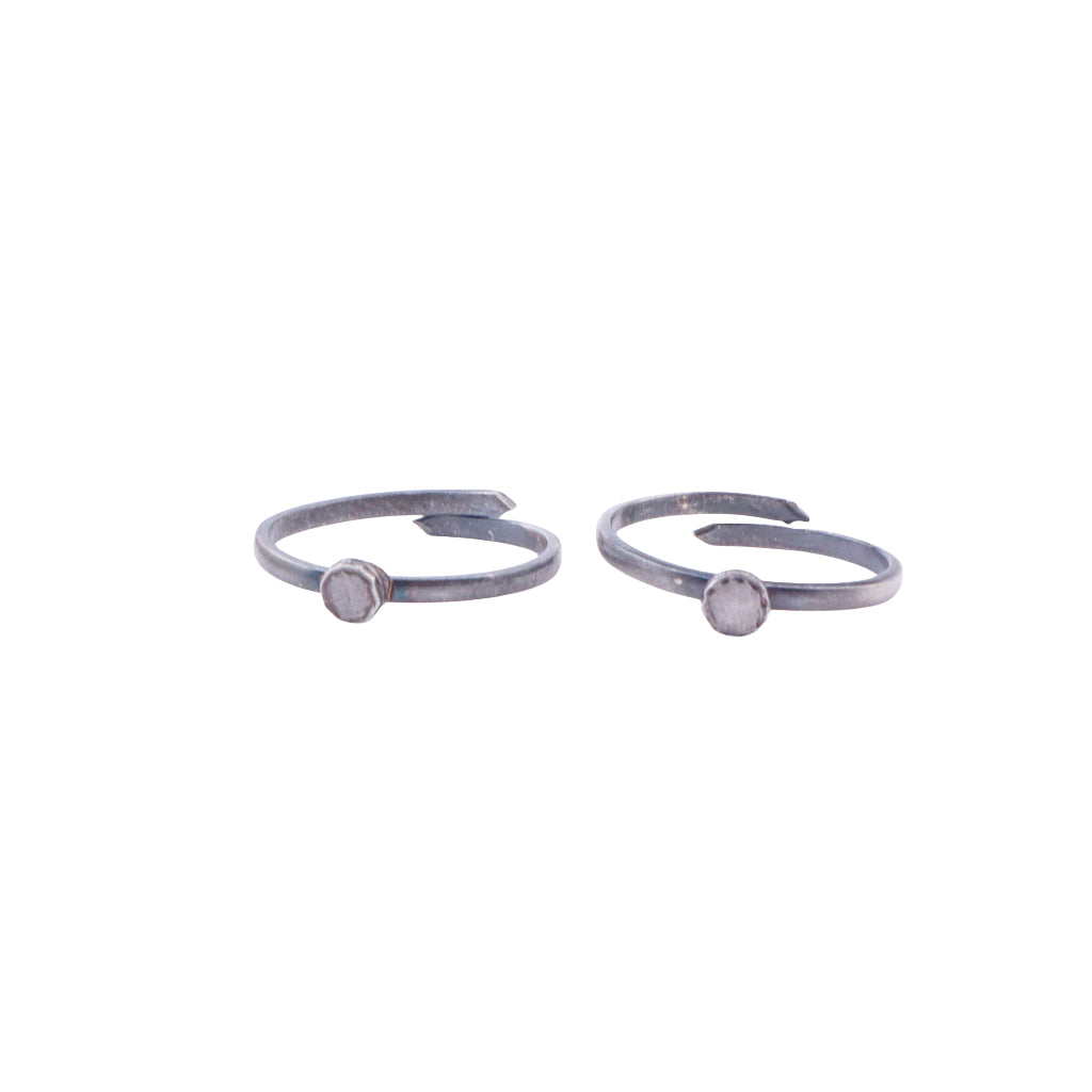 Tiny Silver Adjustable Flat Circle Toe Ring
