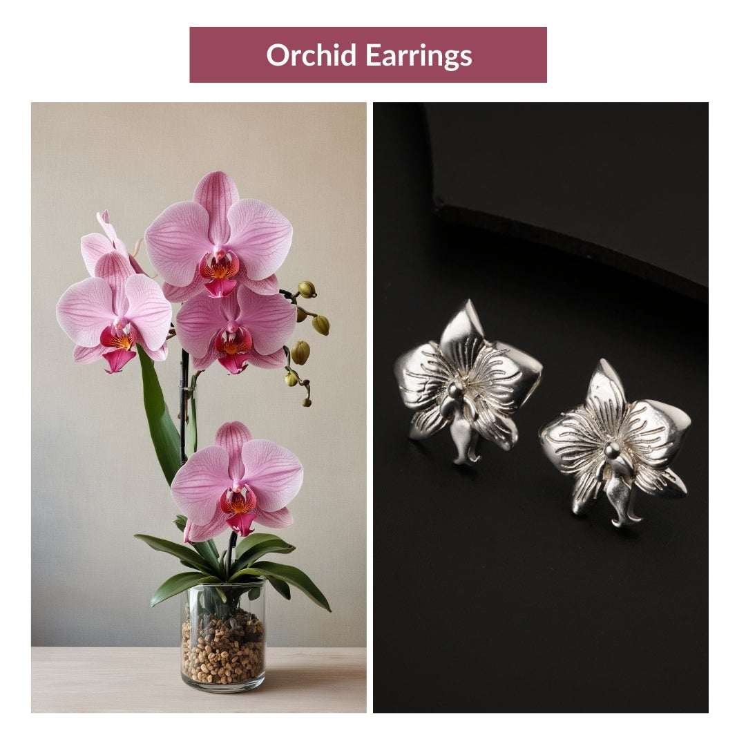 Orchid Silver Earring