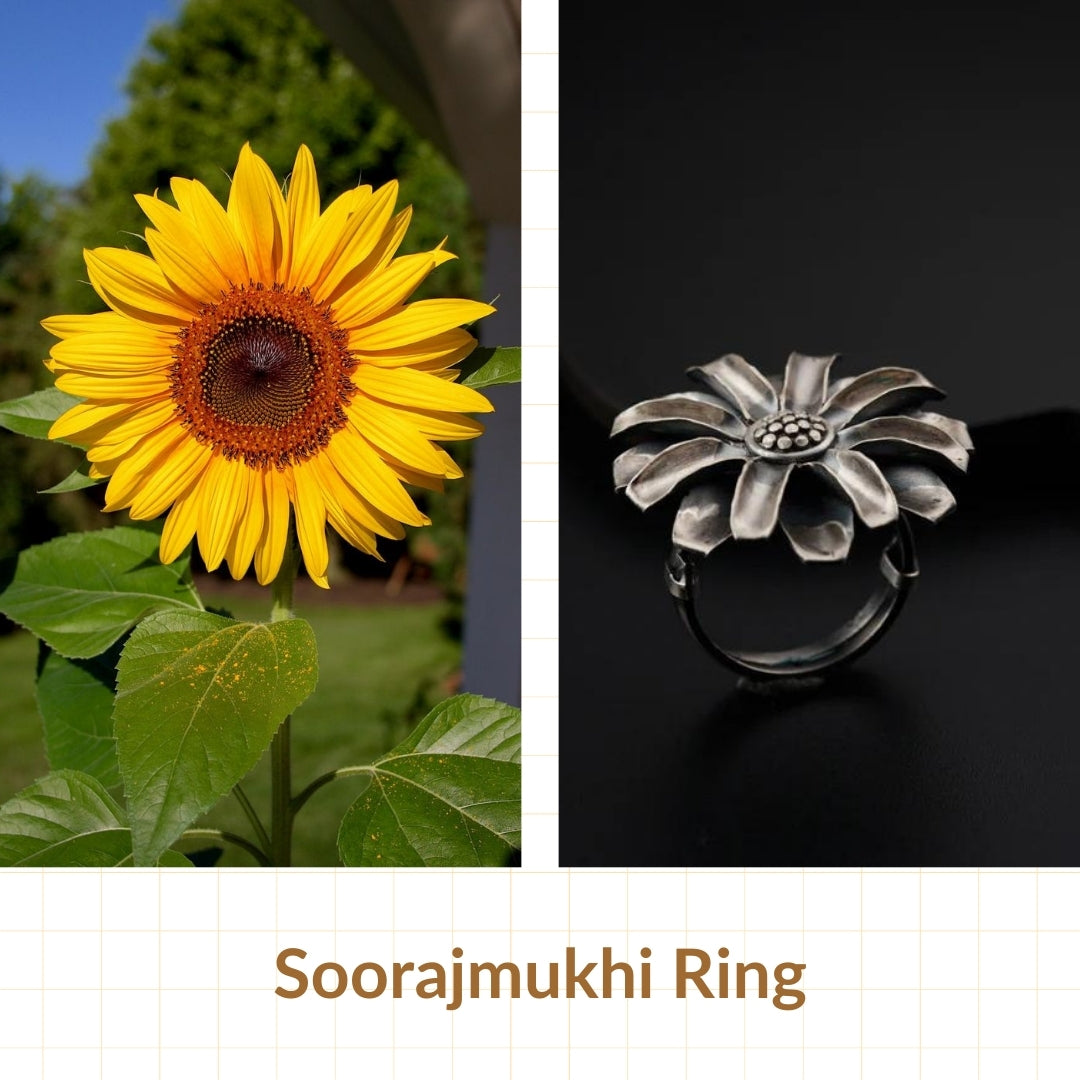 Mini Silver Soorajmukhi (Flower Motif) Ring