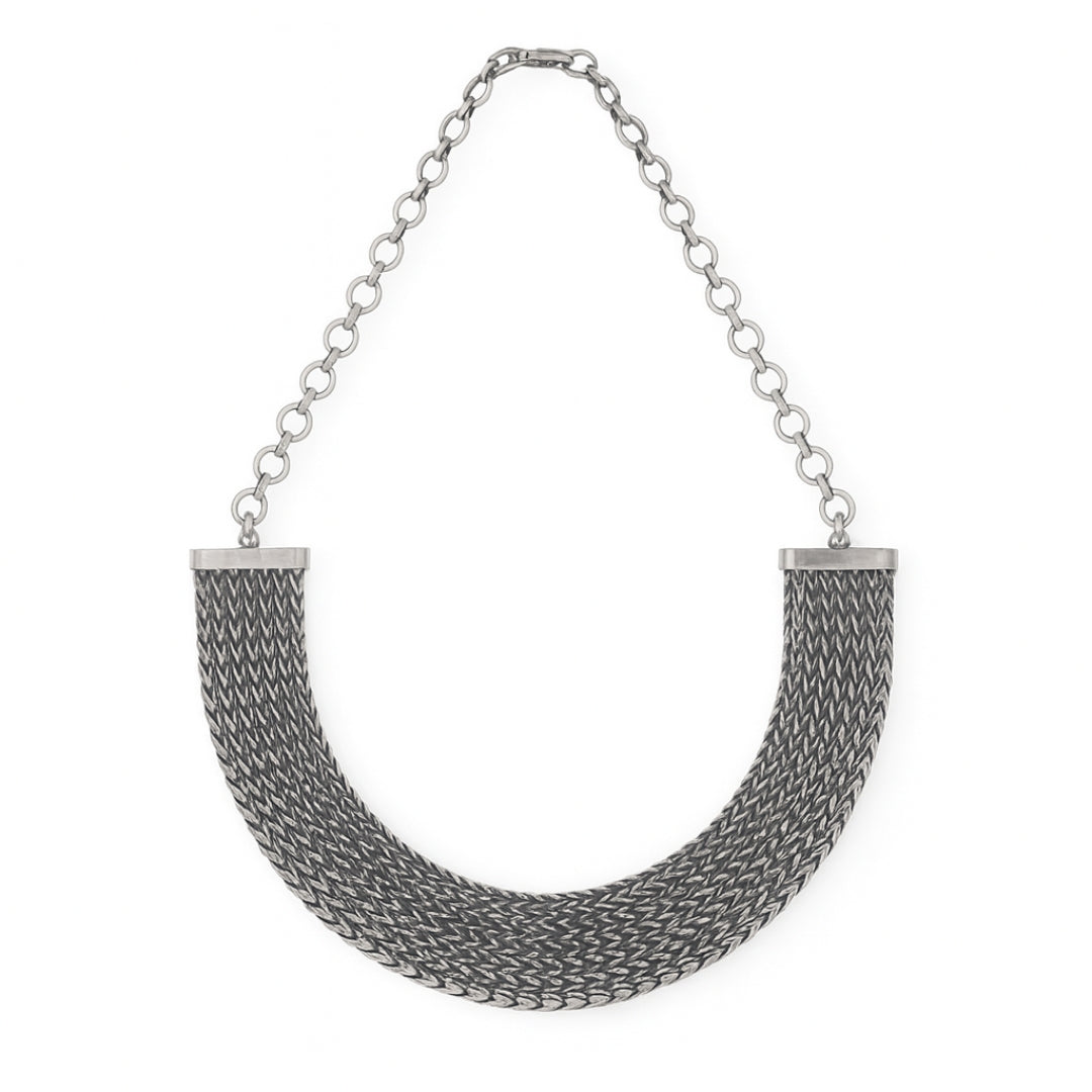Silver Oxidized Choker