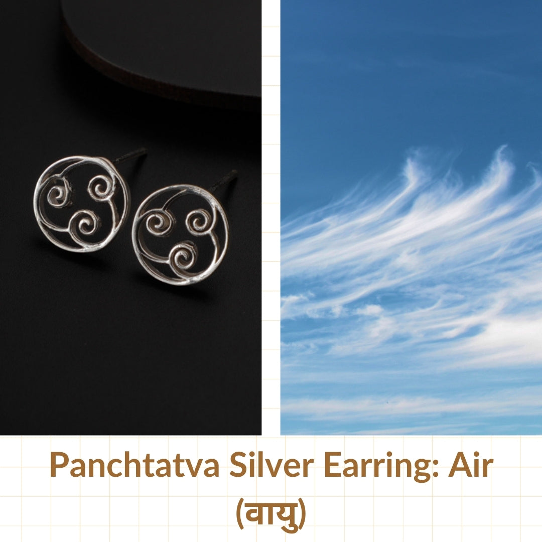 Panchtatva 5 Elements Silver Earring: Air (वायु)