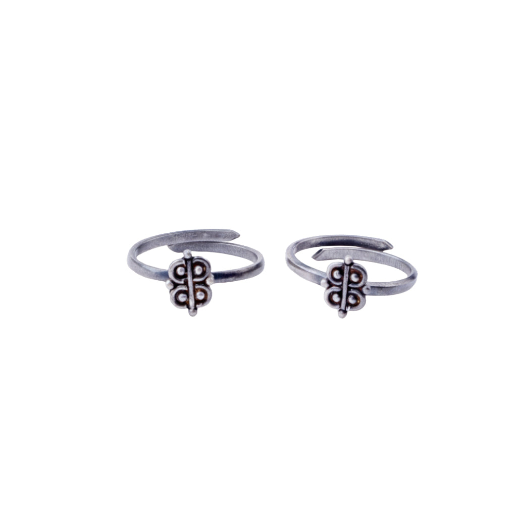 Tiny Silver Adjustable Geometric Toe Ring