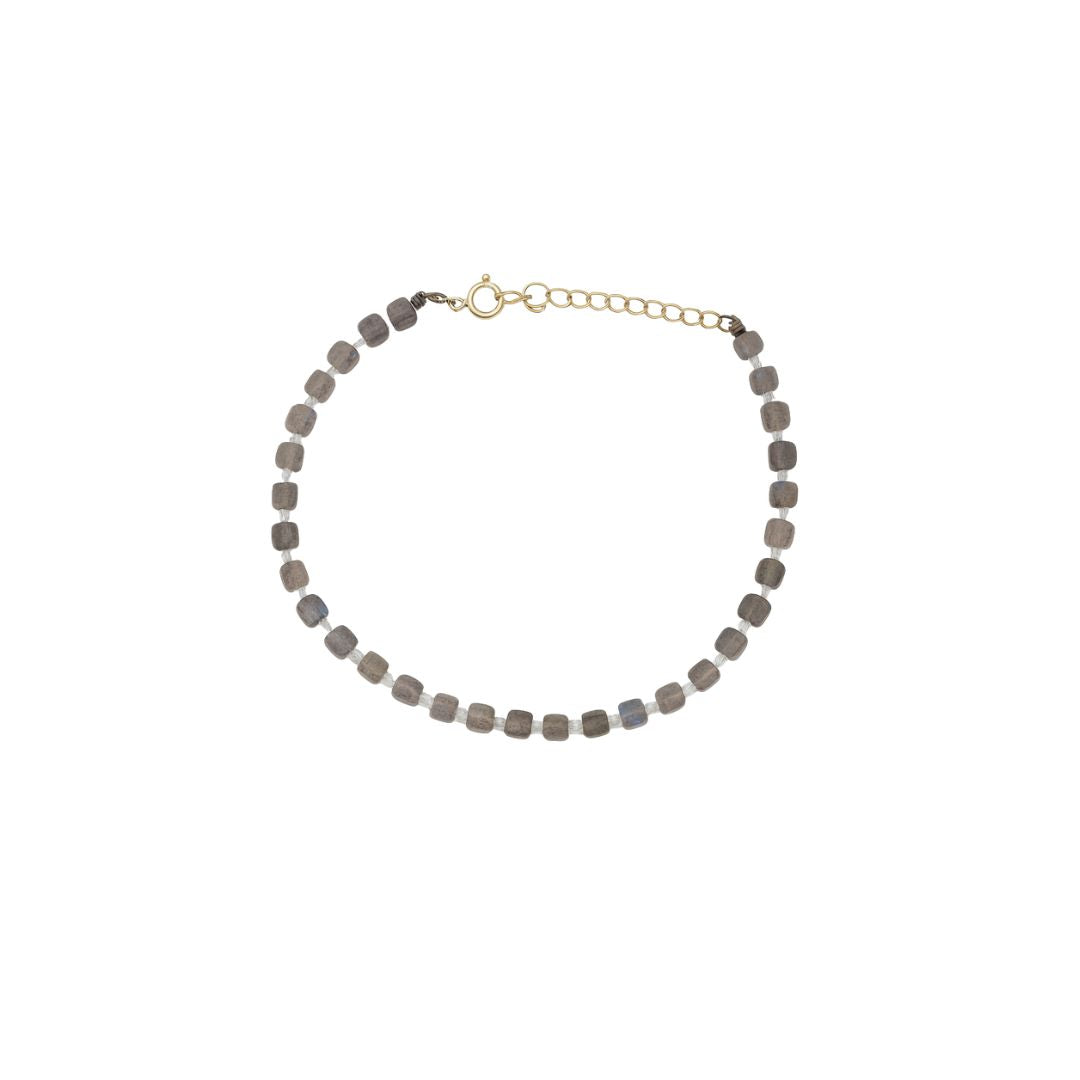Anklet with Labradorite and Moon Stone