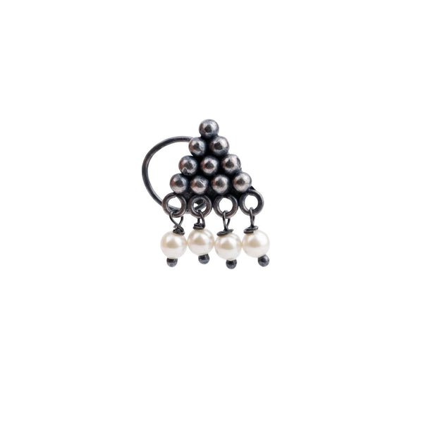 Oxidised Pyramid Pierced Nose Pin (Large)