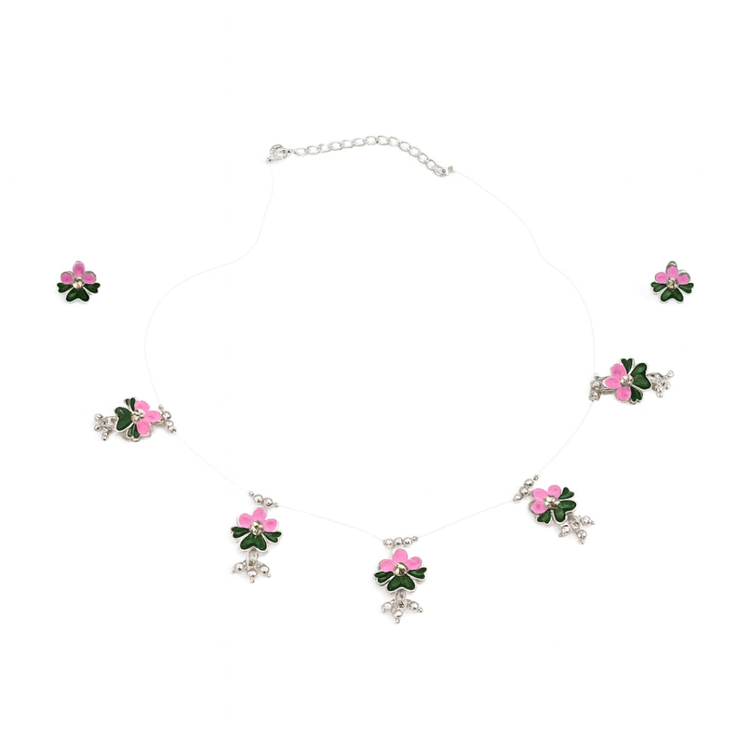 Meena charm set with invisible thread