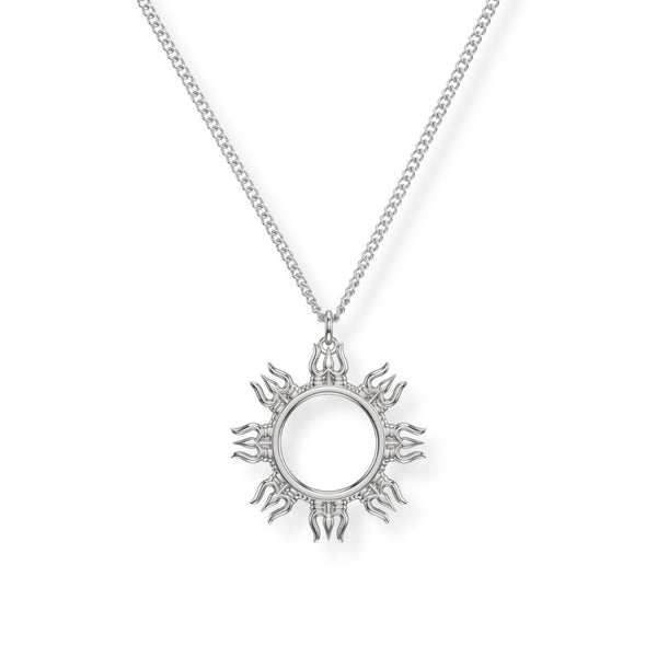 Silver Trishul Pendant Necklace