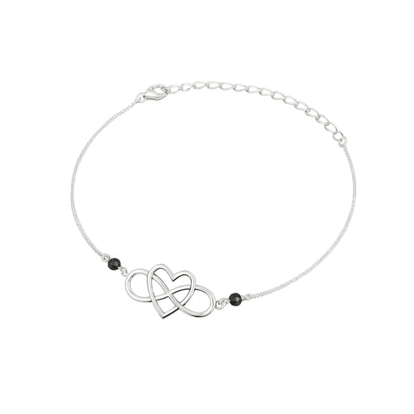 Silver Infinity Heart Mangalsutra Bracelet