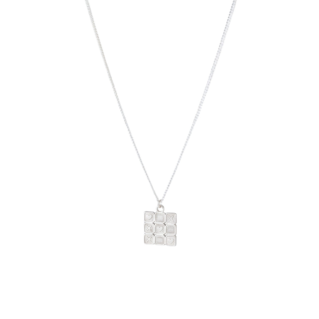 Tic Tac Toe Pendant Necklace: Small