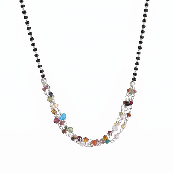 Multicolor Ganthan Silver Mangalsutra (Project Handmade)