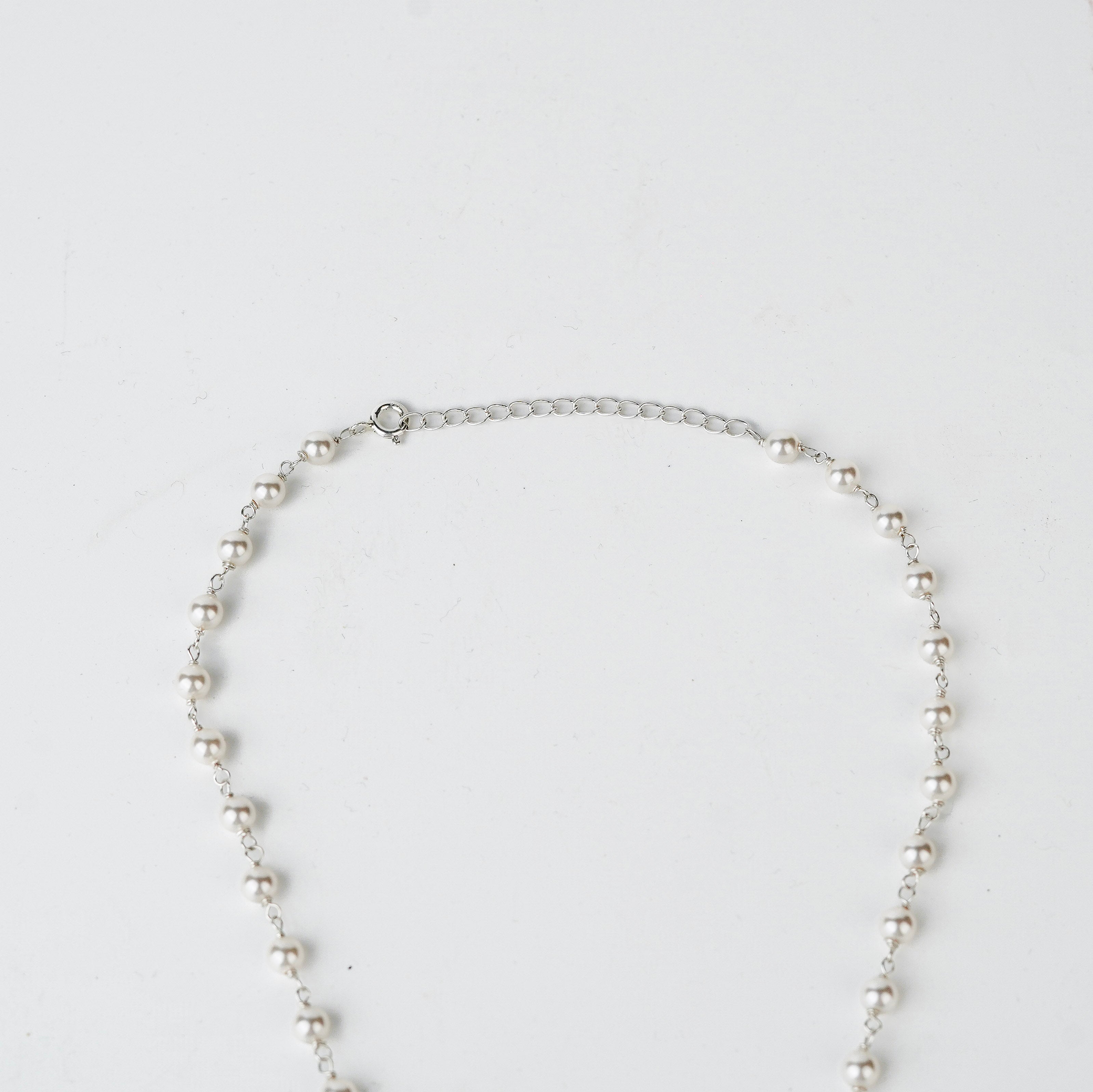 Pearl ganthan necklace with Semipricious stones