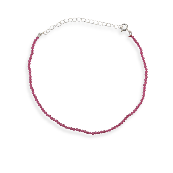 Ruby Silver Anklet (Project Handmade)
